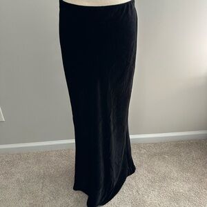 Anthropologie Black Velvet Maxi Skirt